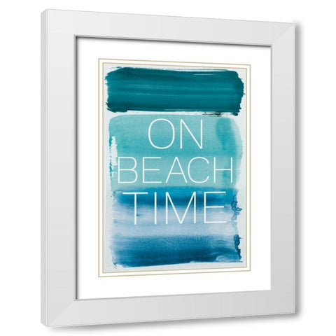 On Beach Time White Modern Wood Framed Art Print with Double Matting by PI Studio