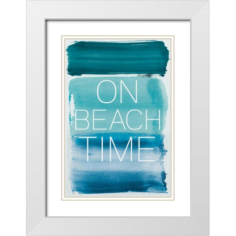 On Beach Time White Modern Wood Framed Art Print with Double Matting by PI Studio