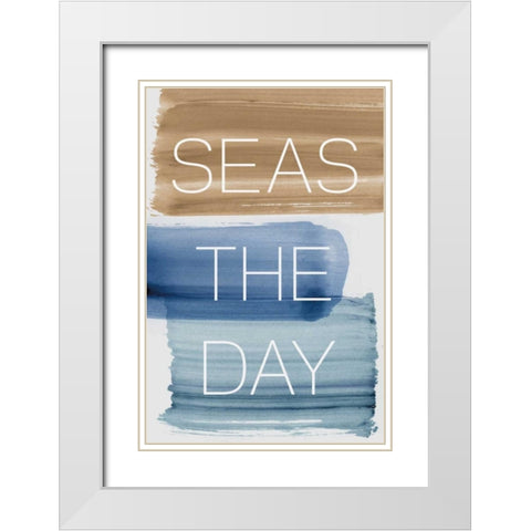 Seas the Day White Modern Wood Framed Art Print with Double Matting by PI Studio