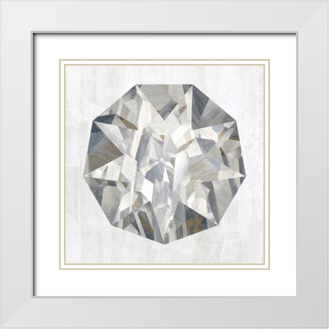 Gems II White Modern Wood Framed Art Print with Double Matting by PI Studio