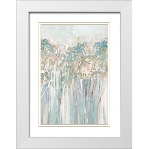 Dewy III  White Modern Wood Framed Art Print with Double Matting by Collabera, Pamela
