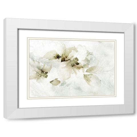 Golden Cherry Blossoms  White Modern Wood Framed Art Print with Double Matting by Collabera, Pamela