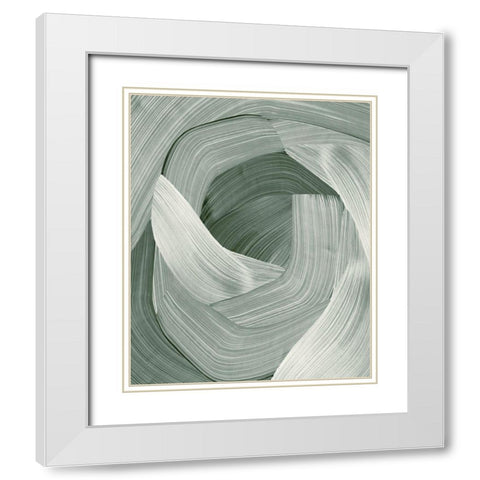 Enriched Emerald  White Modern Wood Framed Art Print with Double Matting by PI Studio