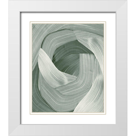 Enriched Emerald  White Modern Wood Framed Art Print with Double Matting by PI Studio