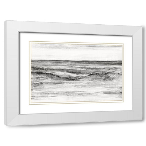 Clashing White Waves  White Modern Wood Framed Art Print with Double Matting by PI Studio