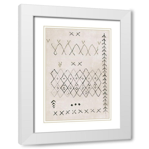 Moroccan Touch I  White Modern Wood Framed Art Print with Double Matting by PI Studio