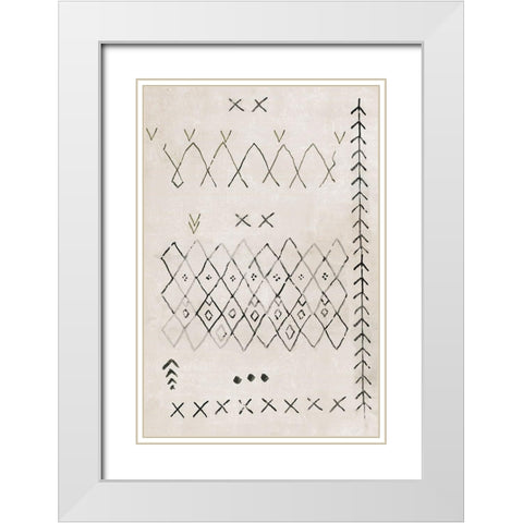 Moroccan Touch I  White Modern Wood Framed Art Print with Double Matting by PI Studio