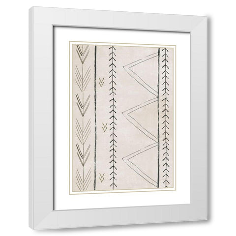 Moroccan Touch II  White Modern Wood Framed Art Print with Double Matting by PI Studio