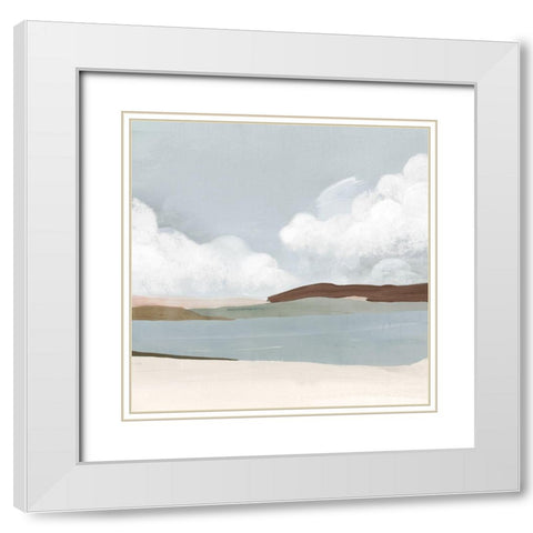 Quiet Sunday White Modern Wood Framed Art Print with Double Matting by PI Studio