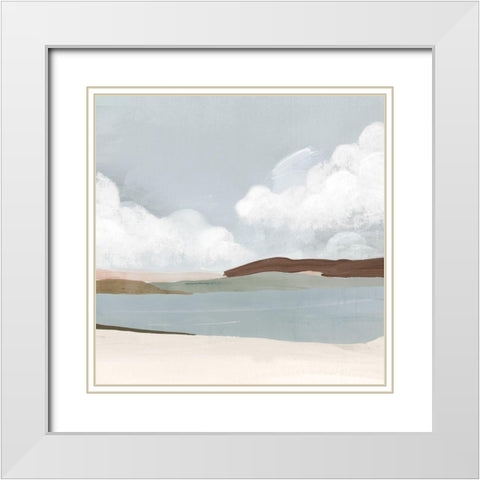 Quiet Sunday White Modern Wood Framed Art Print with Double Matting by PI Studio