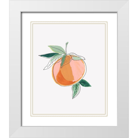 Sweet Blood Orange White Modern Wood Framed Art Print with Double Matting by Pi Studio