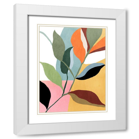 Bright Twig White Modern Wood Framed Art Print with Double Matting by PI Studio