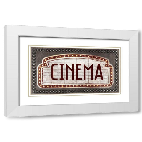 Cinema White Modern Wood Framed Art Print with Double Matting by PI Studio