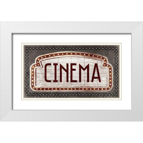 Cinema White Modern Wood Framed Art Print with Double Matting by PI Studio