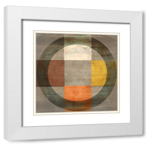 Helios I White Modern Wood Framed Art Print with Double Matting by PI Studio