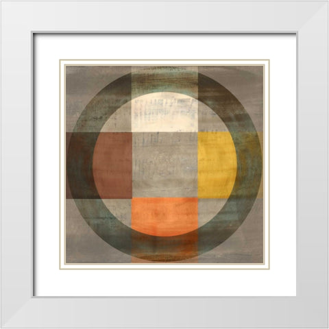 Helios I White Modern Wood Framed Art Print with Double Matting by PI Studio