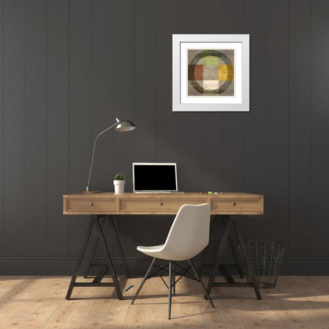 Helios II White Modern Wood Framed Art Print with Double Matting by PI Studio