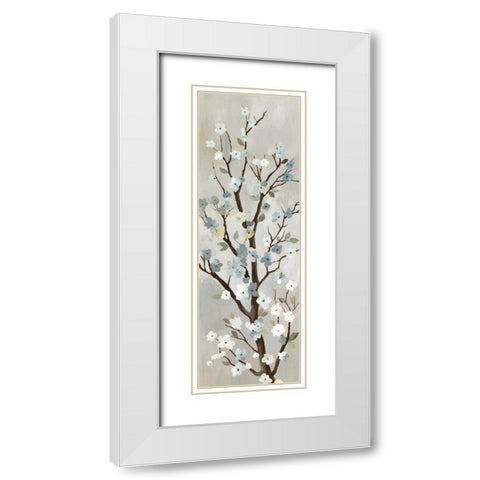 Blossom I White Modern Wood Framed Art Print with Double Matting by PI Studio