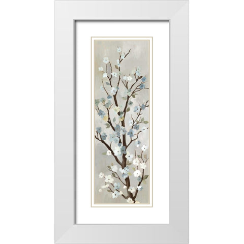 Blossom I White Modern Wood Framed Art Print with Double Matting by PI Studio