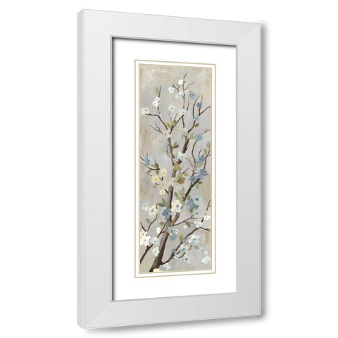 Blossom II White Modern Wood Framed Art Print with Double Matting by PI Studio