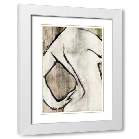 Nude Sepia I White Modern Wood Framed Art Print with Double Matting by PI Studio