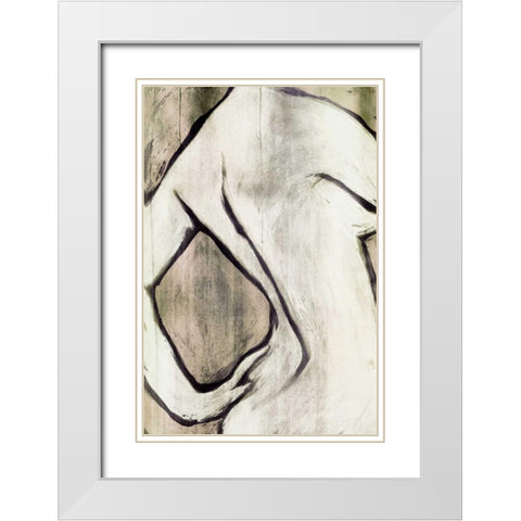 Nude Sepia I White Modern Wood Framed Art Print with Double Matting by PI Studio