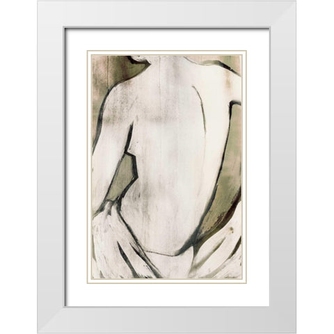 Nude Sepia II White Modern Wood Framed Art Print with Double Matting by PI Studio