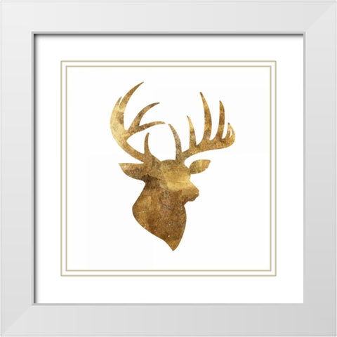 Stag SU White Modern Wood Framed Art Print with Double Matting by PI Studio