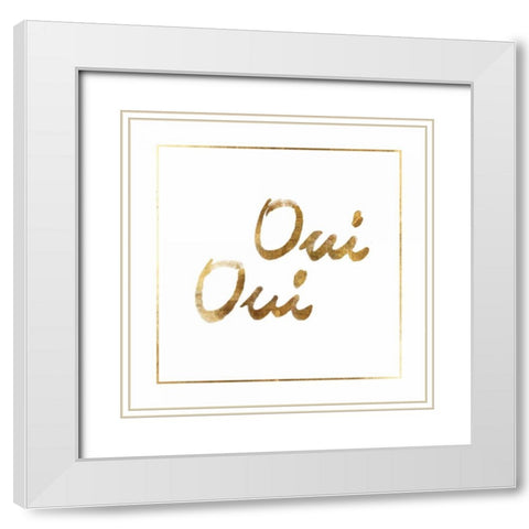 Oui Oui White Modern Wood Framed Art Print with Double Matting by PI Studio