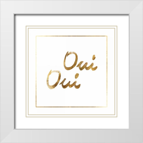 Oui Oui White Modern Wood Framed Art Print with Double Matting by PI Studio