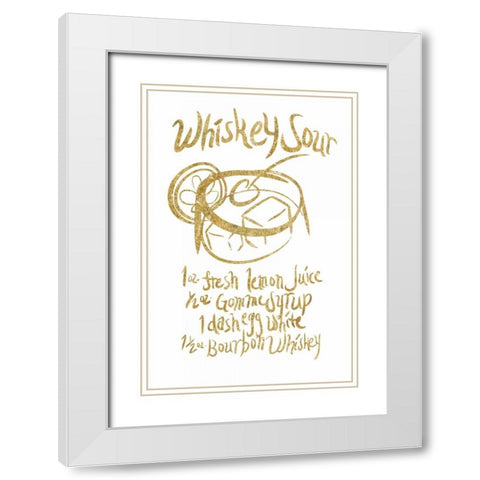 Whiskey sour Gold White Modern Wood Framed Art Print with Double Matting by PI Studio