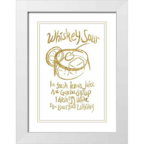 Whiskey sour Gold White Modern Wood Framed Art Print with Double Matting by PI Studio