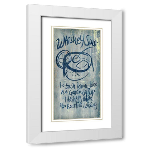 Whiskey Sour Blue White Modern Wood Framed Art Print with Double Matting by PI Studio
