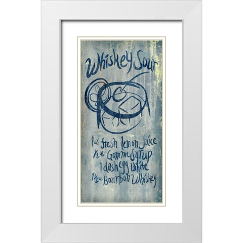 Whiskey Sour Blue White Modern Wood Framed Art Print with Double Matting by PI Studio