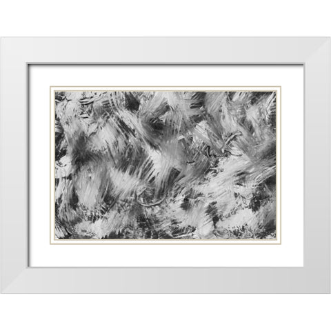 Blue Botannical V White Modern Wood Framed Art Print with Double Matting by PI Studio