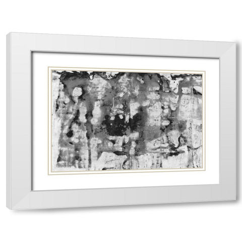 Black and White Abstract II White Modern Wood Framed Art Print with Double Matting by PI Studio