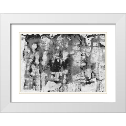 Black and White Abstract II White Modern Wood Framed Art Print with Double Matting by PI Studio