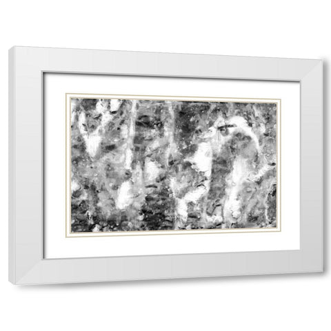 Black and White Abstract III White Modern Wood Framed Art Print with Double Matting by PI Studio