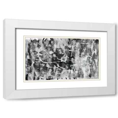 Black and White Abstract VI White Modern Wood Framed Art Print with Double Matting by PI Studio