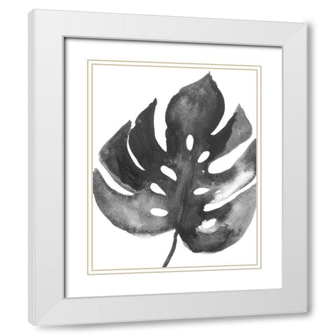 BW Palm II White Modern Wood Framed Art Print with Double Matting by PI Studio