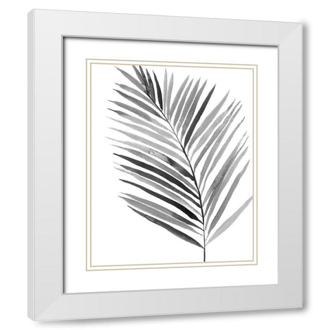 BW Palm IV White Modern Wood Framed Art Print with Double Matting by PI Studio
