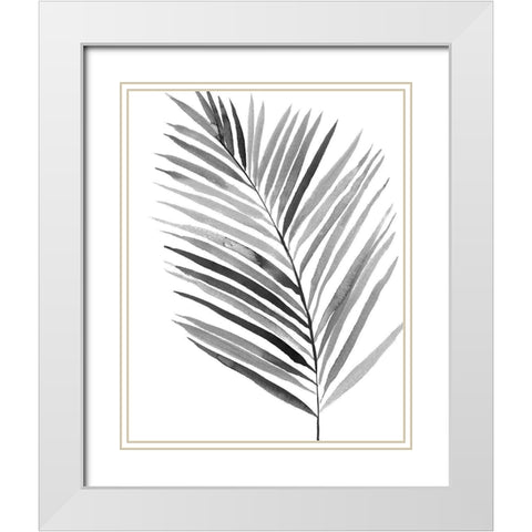 BW Palm IV White Modern Wood Framed Art Print with Double Matting by PI Studio