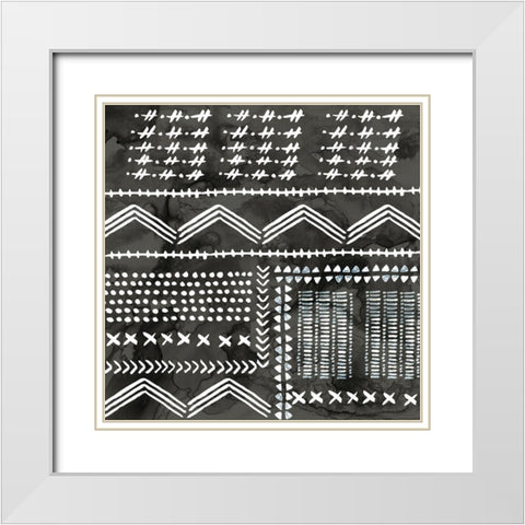 African III Black Version White Modern Wood Framed Art Print with Double Matting by PI Studio