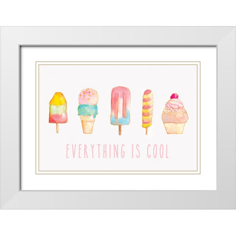 Summer Delight White Modern Wood Framed Art Print with Double Matting by PI Studio