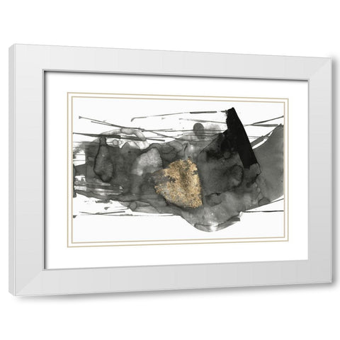 Black Gesture I White Modern Wood Framed Art Print with Double Matting by PI Studio