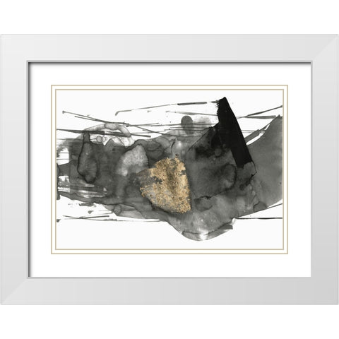 Black Gesture I White Modern Wood Framed Art Print with Double Matting by PI Studio