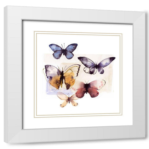 Butterfly Fly Away IIIÂ  White Modern Wood Framed Art Print with Double Matting by PI Studio