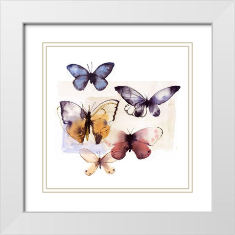 Butterfly Fly Away IIIÂ  White Modern Wood Framed Art Print with Double Matting by PI Studio