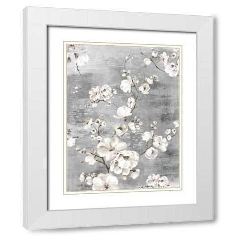 Blossoming Garden II White Modern Wood Framed Art Print with Double Matting by PI Studio