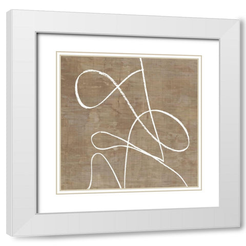 Swooping Lines  White Modern Wood Framed Art Print with Double Matting by PI Studio
